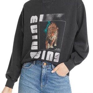 ANINE BING rare wild cat crewneck sweatshirt